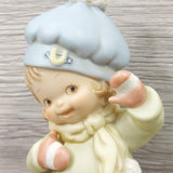 Enesco Memories of Yesterday "Just Longing to See You" Winter Girl VTG Figurine