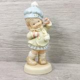 Enesco Memories of Yesterday "Just Longing to See You" Winter Girl VTG Figurine