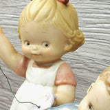Ensco Collection "Loving You One Stitch  At A Time" 1995 VTG Boy & Girl Figurine