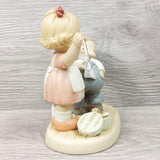 Ensco Collection "Loving You One Stitch  At A Time" 1995 VTG Boy & Girl Figurine