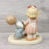 Ensco Collection "Loving You One Stitch  At A Time" 1995 VTG Boy & Girl Figurine