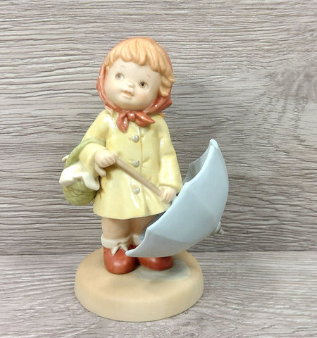 Ensco Collection "There're Always A Rainbow" 1996 VTG Girl w/Umbrella Figurine