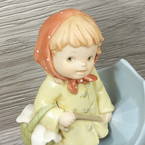 Ensco Collection "There're Always A Rainbow" 1996 VTG Girl w/Umbrella Figurine