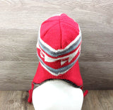 Earflaps Winter Hat Ear Cover Unisex Warm Fur Lining Beanie Aviator Cap Gray/Red