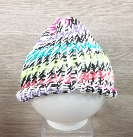 Girls Winter Hat Toddler 100% Wool Knitted Handmade Warm  Colorful  Crochet Hat