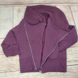 Women Warm Inclined Zipper Sweatshirt Hoodie High Neck Pocketed Jacket Outwear S