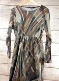 Women Maxi Long Sleeves Dress Warm Winter Round Neck Long Gown Pastel Color Sz 4