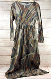 Women Maxi Long Sleeves Dress Warm Winter Round Neck Long Gown Pastel Color Sz 4