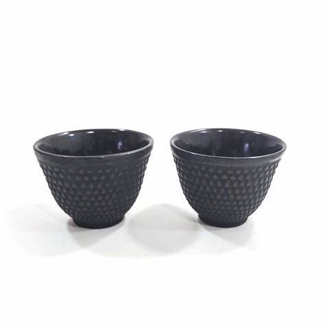 Japanese Cast Iron Tea Cups Mugs Pair 2pcs Black Teacup Cup Set of 2 Home Décor