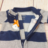 Baby 1 Pc. Fleece Footed Pajamas Sleeper Fox Striped Carter's Play Outfit 0-3M