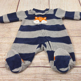 Baby 1 Pc. Fleece Footed Pajamas Sleeper Fox Striped Carter's Play Outfit 0-3M