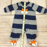 Baby 1 Pc. Fleece Footed Pajamas Sleeper Fox Striped Carter's Play Outfit 0-3M