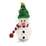 Snowman Christmas Tree Ornament Hanging Décor Holiday Seasons Gift Green Hat VTG