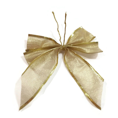 Wired Glitter Christmas Ribbon Bow Christmas Tree Decoration Ornaments Holidays
