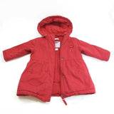 CYRILLUS PARIS Girls Kids Toddler Winter Warm Red Coat Jacket