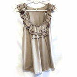 BORDEAUX High-Neck Sleeveless Blouse Ruffles Top Shirt Small