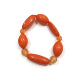 Women Bracelet Handmade Orange Jewelry  Toddler Girls Beaded Jewel Gift for Her