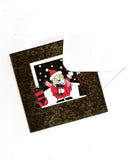 Goldish Santa Claus W/Gifts Marry Christmas & Happy New Year holidays Greeting C