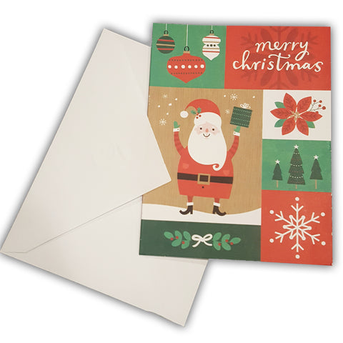 Merry Christmas Greeting Card with envelope Santa Claus