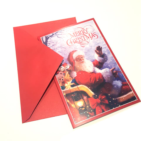 Christmas Greeting Card with envelope Santa Claus