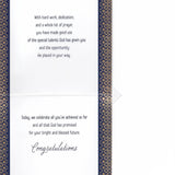 Graduation Greeting Card God-Given Gifts Wishes Embossed W/Gold Tassel Blue Gift
