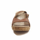 Crocs Women's Fashion  Wedges Slide Sandal Platform Cocoa Brown Leather Size 10