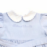 6 Months Baby Girls Short Sleeves Dress Light Blue White Infant Toddler Dresses