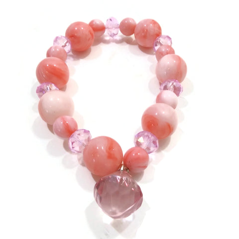 Women Bracelet Handmade Orange Jewel Toddler Girls Beaded Jewelry Gift for Her