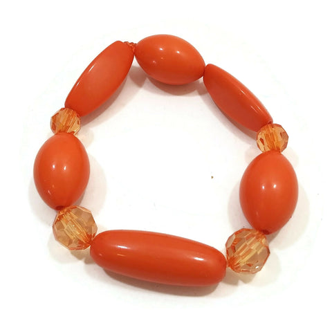 Women Bracelet Handmade Orange Jewelry  Toddler Girls Beaded Jewel Gift for Her