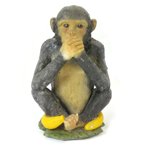 Speak No Evil Monkey Apes Figure Shamanic 8" Tall Statue Wise Monkey