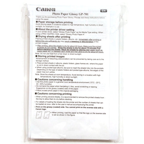 Canon Photo Paper Glossy GP-701 4" x 6" NEW Sealed