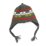 Kids Handmade 100% Wool Knit Earflap Winter Beanie Hat NEW