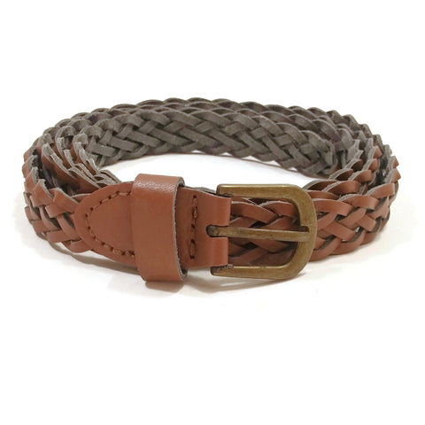 Handmade Brown Leather Women Fashion Belt Criss Cross Design XL 45.5 inches