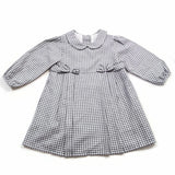 Jeudi Après Midi Paris 18M Baby Girls Long Sleeves Dress White/Gray Vintage