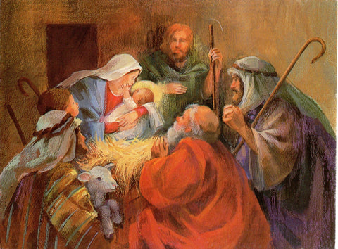 Birth of Jesus Religious Christian Merry Christmas Holiday Season Greeting Card