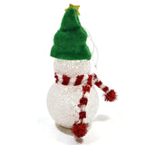 Snowman Christmas Tree Ornament Hanging Décor Holiday Seasons Gift Green Hat VTG