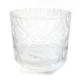 Glass Candle Holder Votive Embellished 3.5"H x 4"D