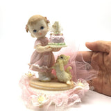 Precious Moments Figurine “Growing In Grace Age 1" Birthday Girl holding a Cake