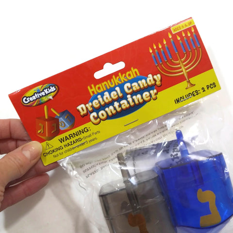 Hanukkah Dreidel Candy Container Chanukah Gift Toy 2 PCS Judaica Kids Present
