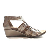 Earth Women's Sandals Comfort Wedge Heel Summer Shoes Back Zipper Closure Platinum