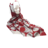Women's 100% Cashmere Warm Scarf Shawl Wrap Blanket Scarves Red/Gray