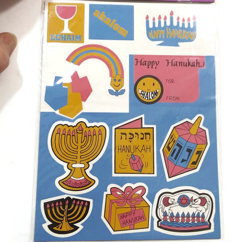 Hanukah 36 Stickers Self-Sticks Seals n'Tags Channukah Gift Toy Art & Craft
