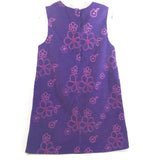 Samantha Says Girls Jumper Dress Purple with Pink Flowers Corduroy 6X