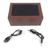 Time Keeper Portable Digital Alarm Clock &  Speaker Dark Brown Wood Grain Design