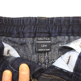 Nautica 12 Months Blue Denim Jeans Pants Boys & Girls With Elastic Waistband