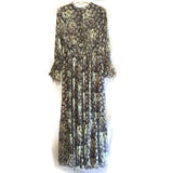 Diab'less Vintage Maxi Dress Floral Print Long Dress Green/Black Size 1