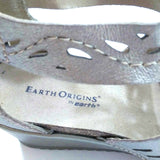 Earth Women's Sandals Comfort Wedge Heel Summer Shoes Back Zipper Closure Platinum
