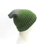 Winter Hat 100% Wool Knitted Handmade Unisex Warm Cap Skull Beanie Green Gift