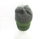 Winter Hat 100% Wool Knitted Handmade Unisex Warm Cap Skull Beanie Green Gift