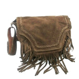 Women Crossbody Bag Boho Brown Tote Handbag Flap Top Tote Purse Shoulder Pouch